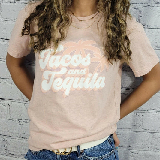Tacos Tequila Paradise T-Shirt | Funny Fiesta Graphic Tee