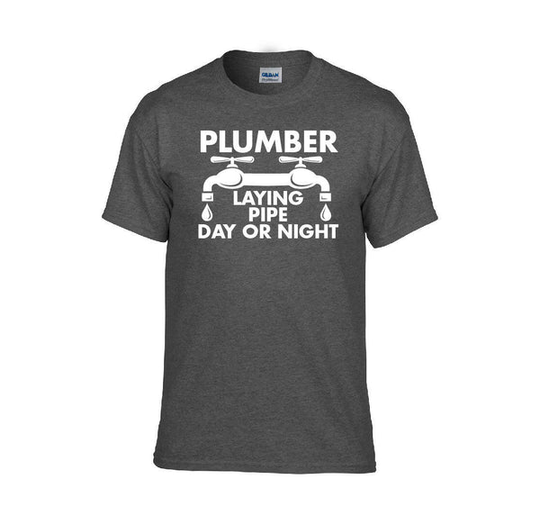 Plumber Laying Pipe Day Or Night T-shirt