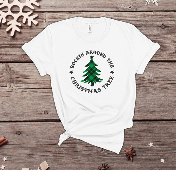 Rockin Around the Christmas Plaid Tree T-shirt